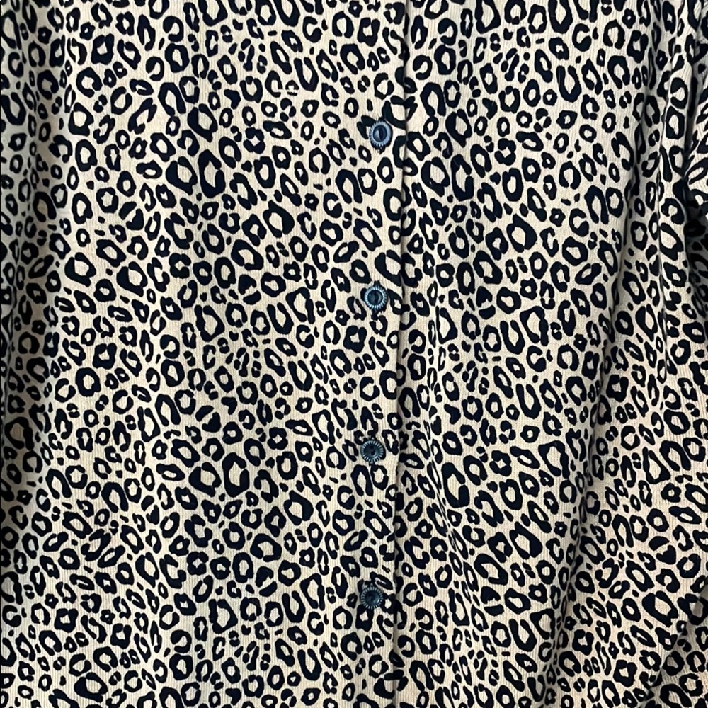 CJ Banks Brown Tan Long Sleeve Cardigan Animal Print New Without Tags - Picture 2 of 5